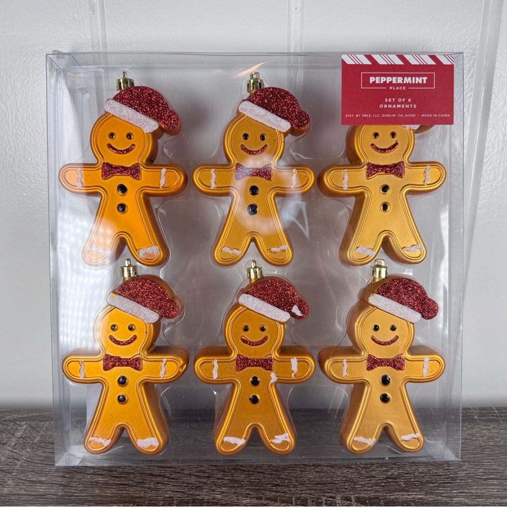 NEW Peppermint Place Gingerbread Men Christmas Ornaments